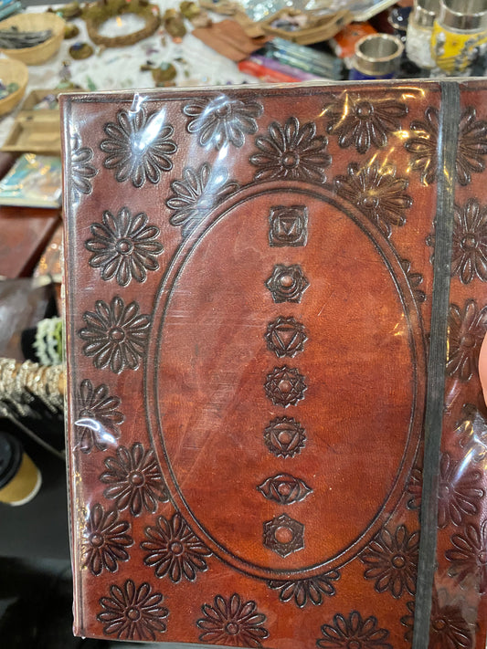 Medium Chakra Mandala Leather Notebook