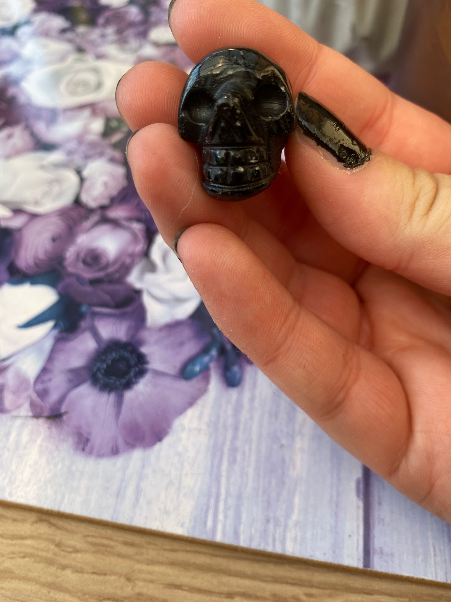 Black Obsidian Skull