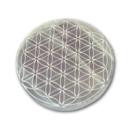 Selenite Flower of Life Charging Plate