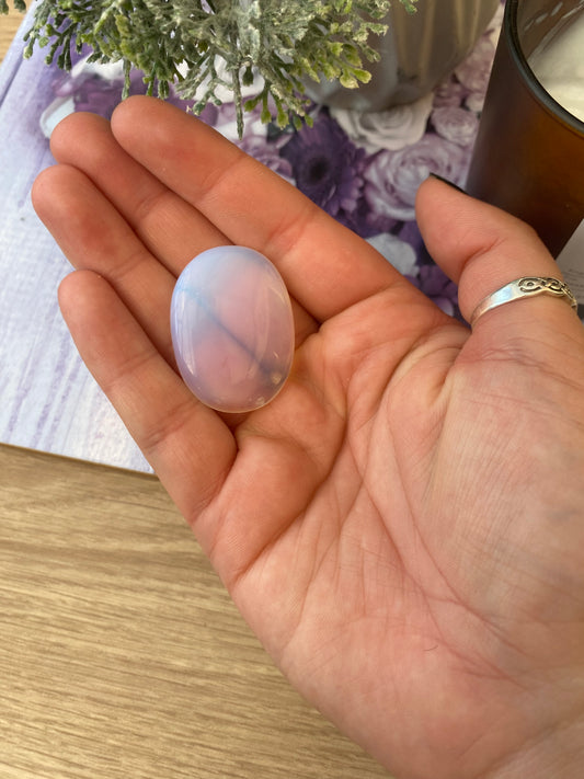 Opalite Worry Stone with Pouch