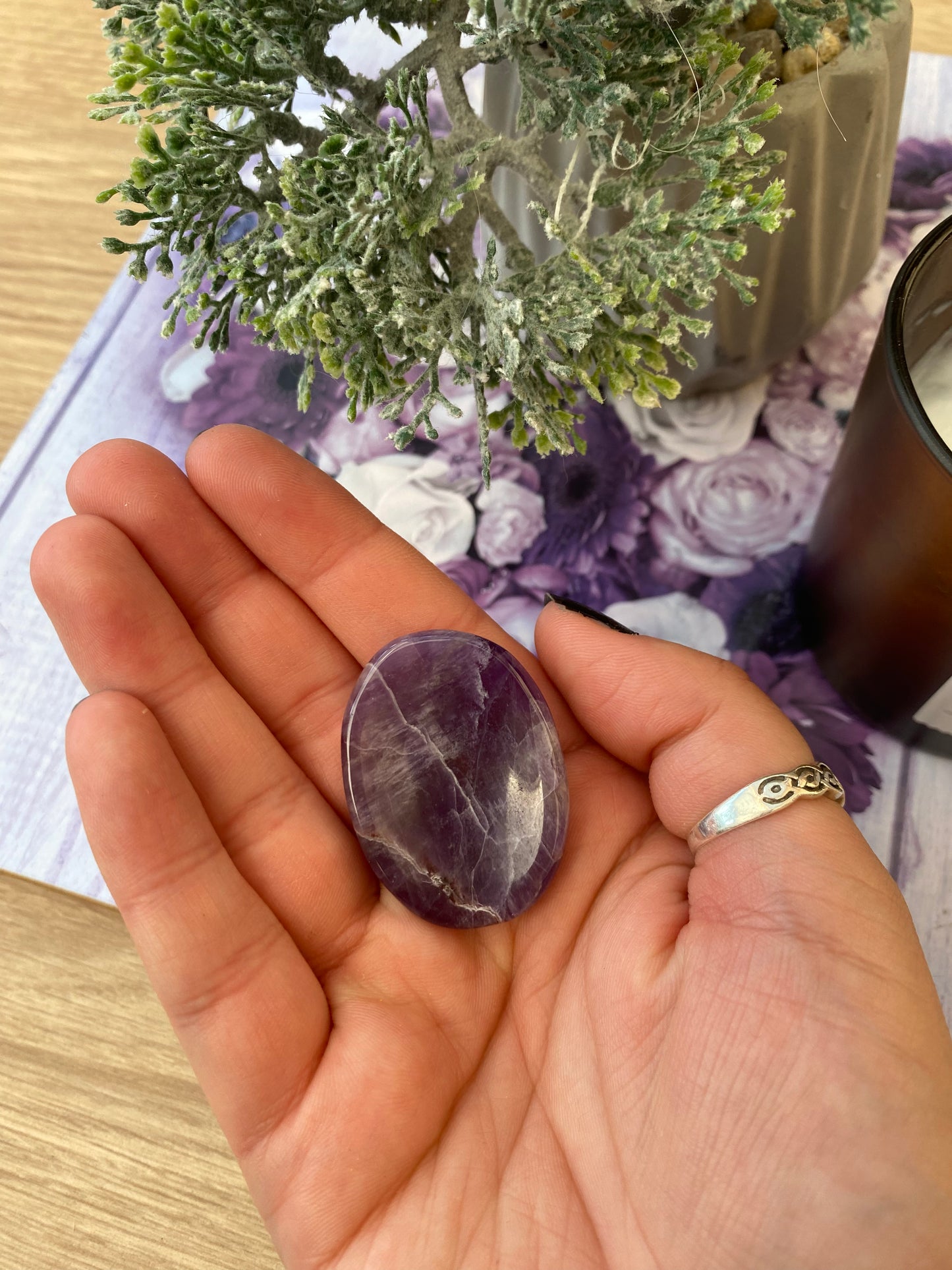 Amethyst Worry Stone with Pouch