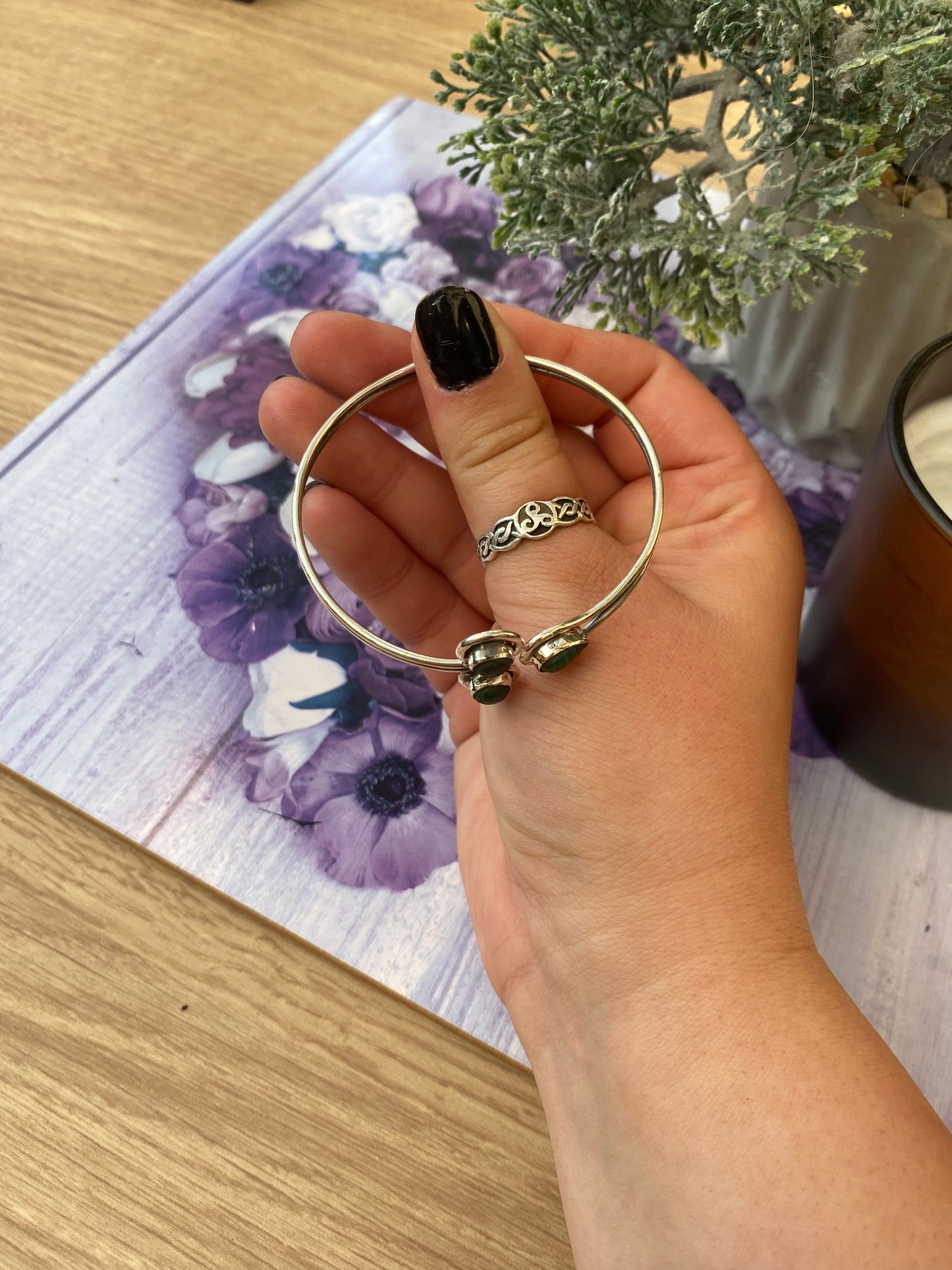 Malachite Trinity Cuff Bangle