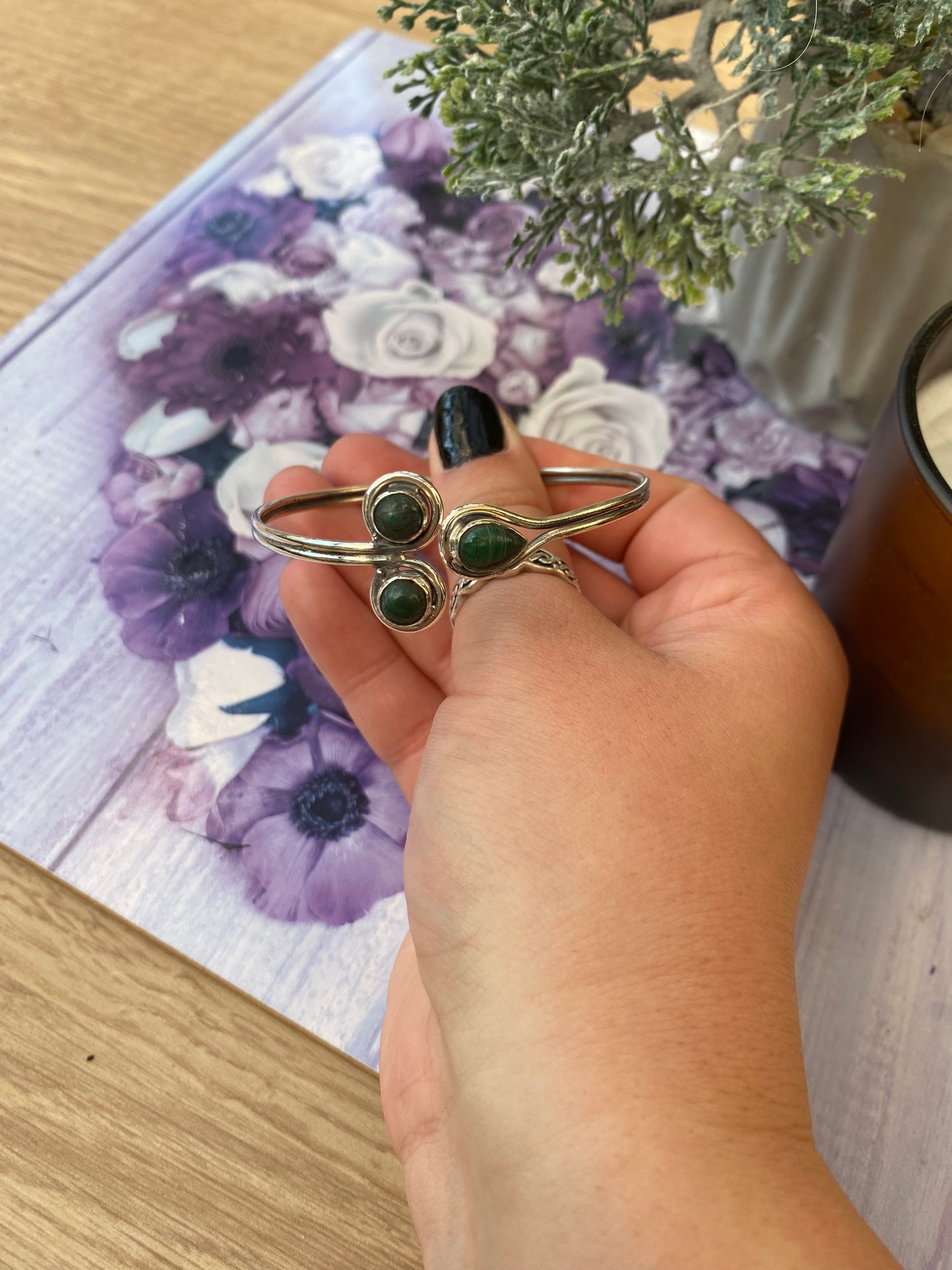 Malachite Trinity Cuff Bangle