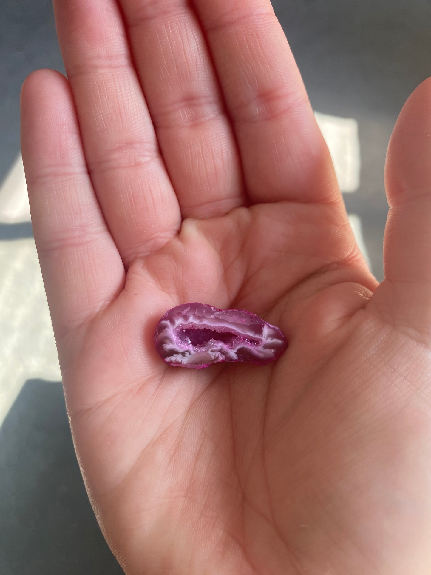 Pink Agate Geode Half Small