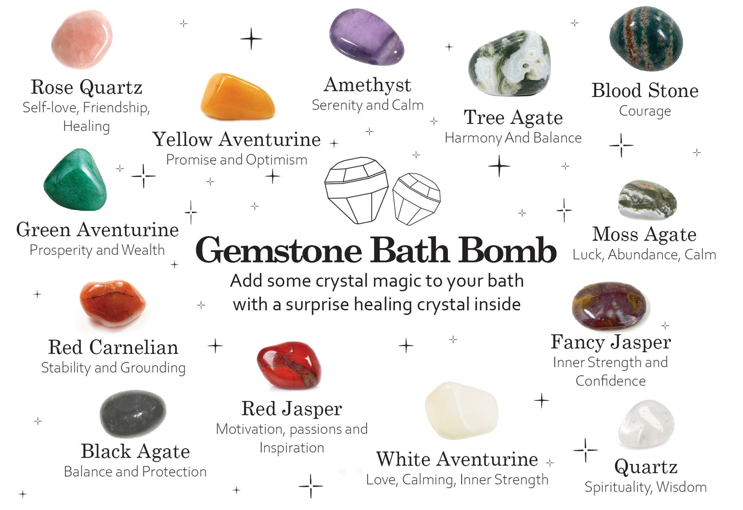 Gemstone Surprise Bath Bomb - White and Gold Glitter