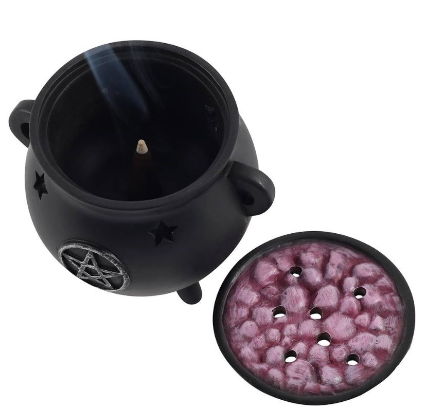 Pentacle Cauldron Incense Holder