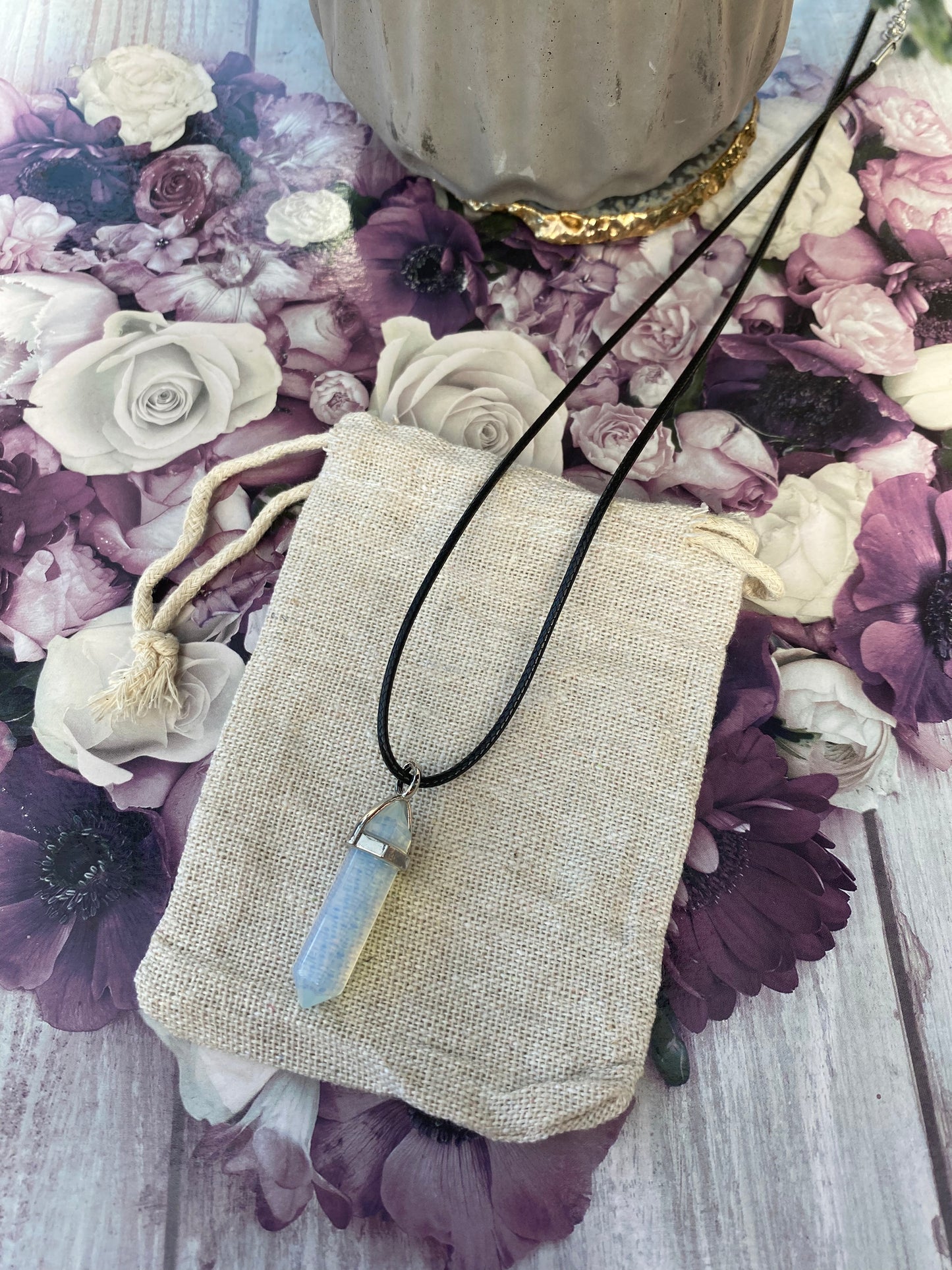 Opalite Point Pendant Necklace