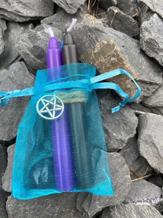 Spell Candle and Crystal Pouch