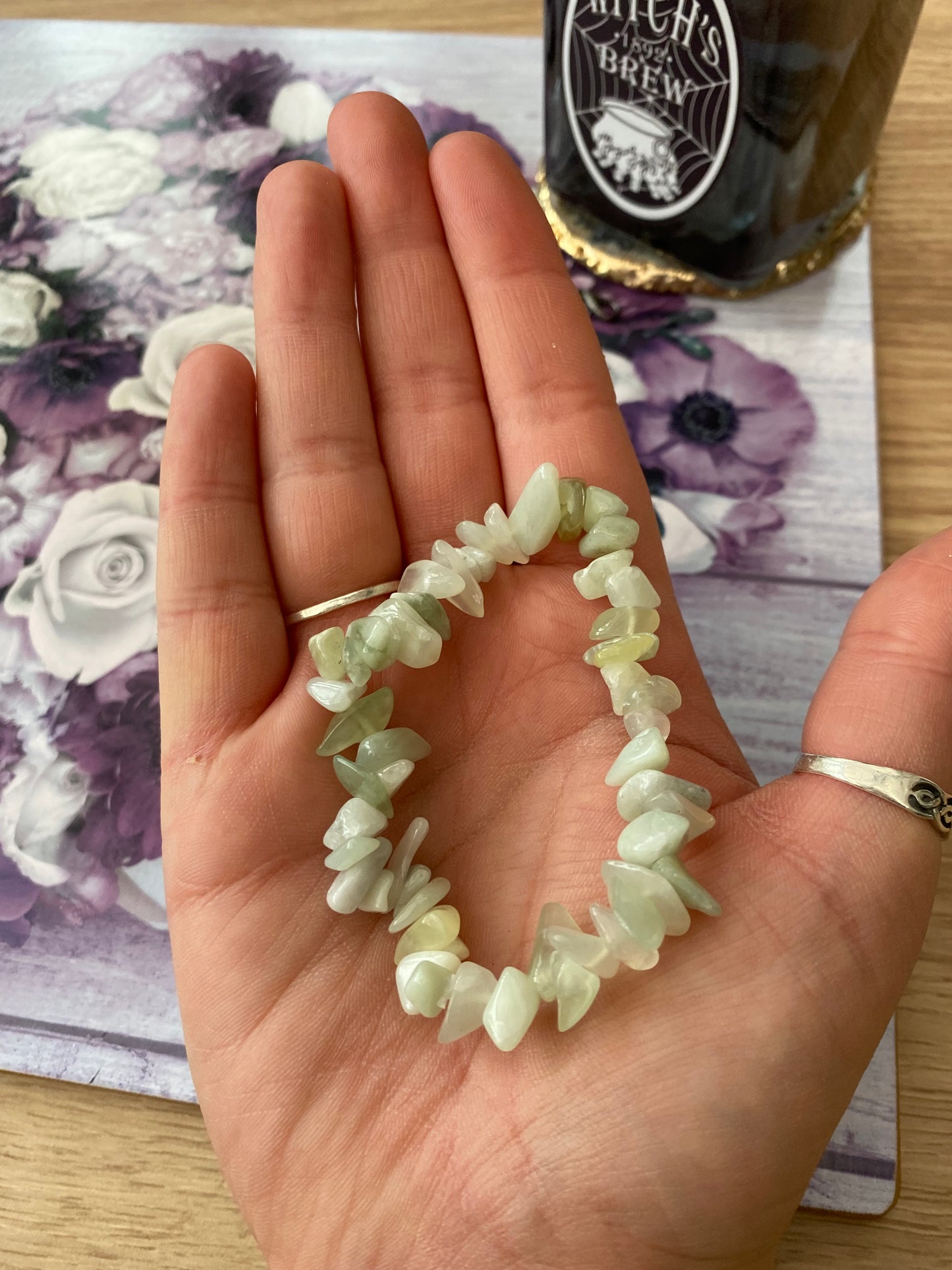 New Jade Crystal Chip Bracelet