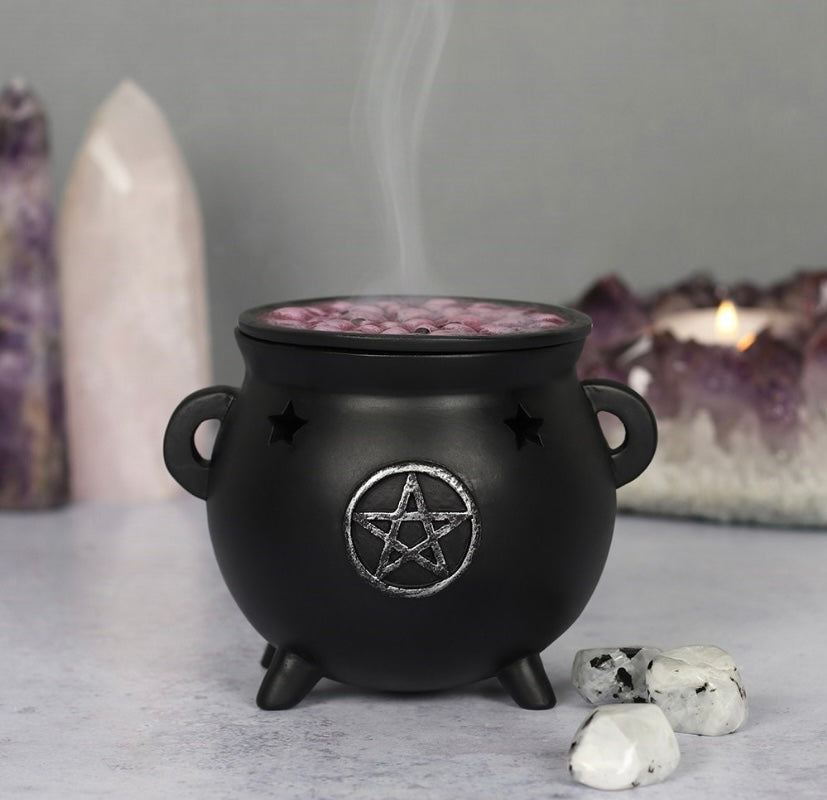 Pentacle Cauldron Incense Holder