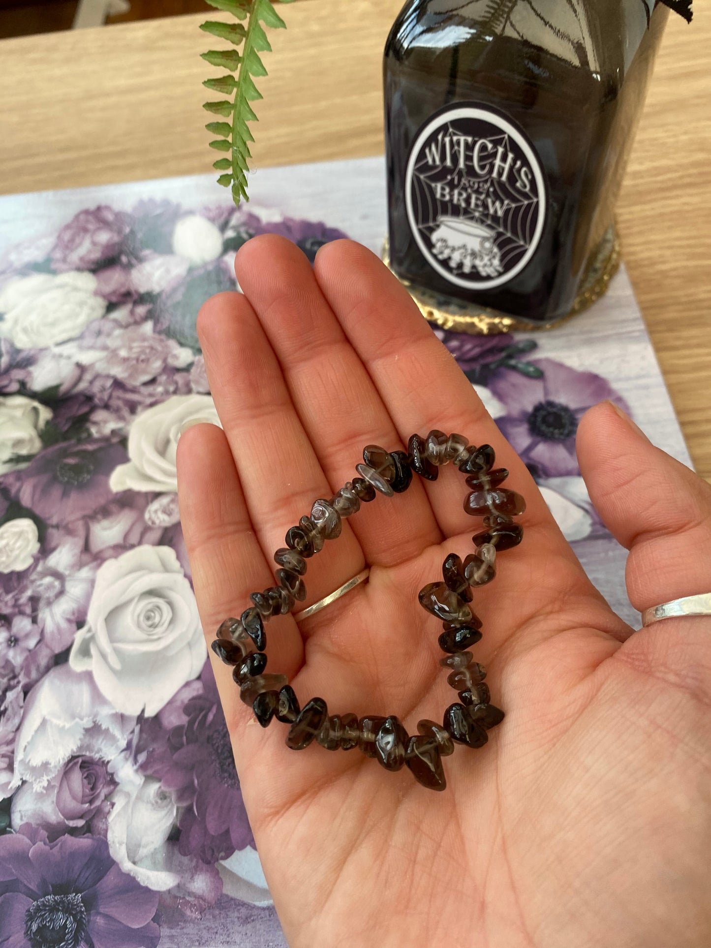 Smoky Quartz Crystal Chip Bracelet