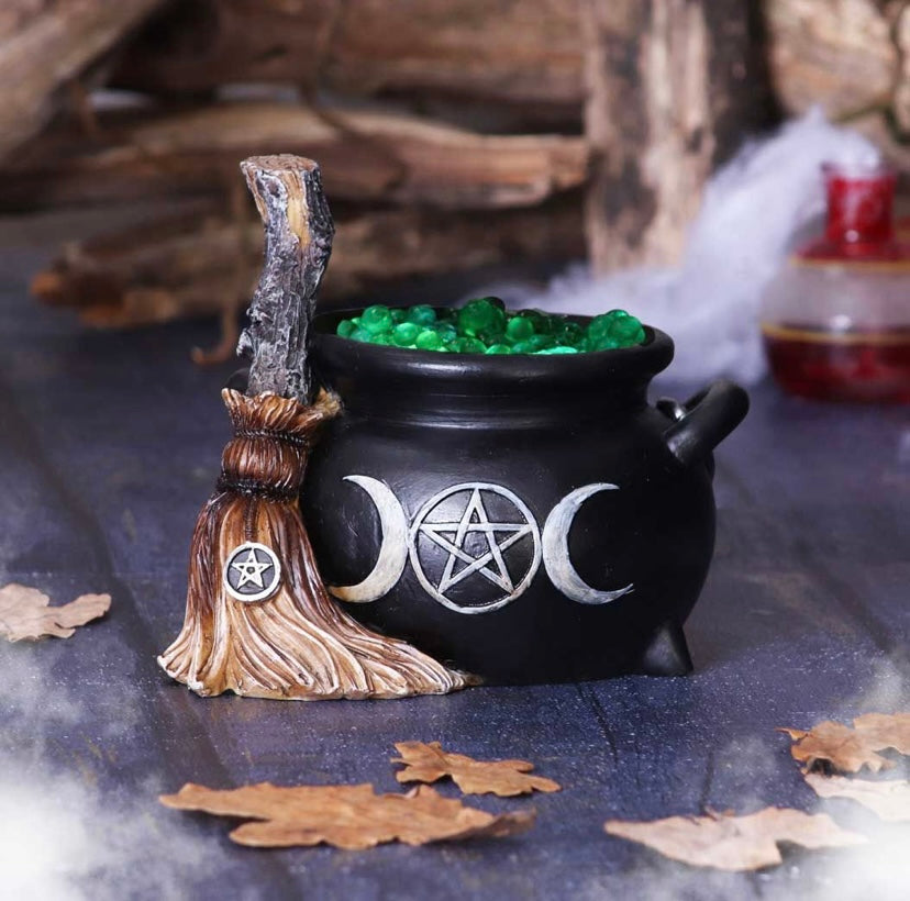 Light Up Bubbling Cauldron Figurine