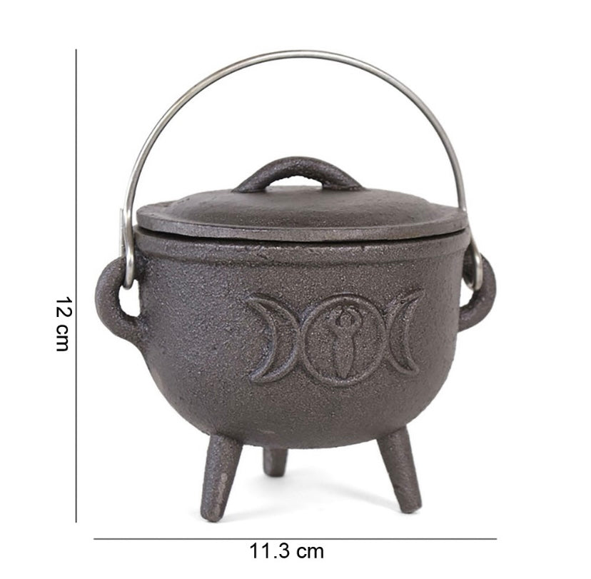 Cast Iron Triple Moon Cauldron