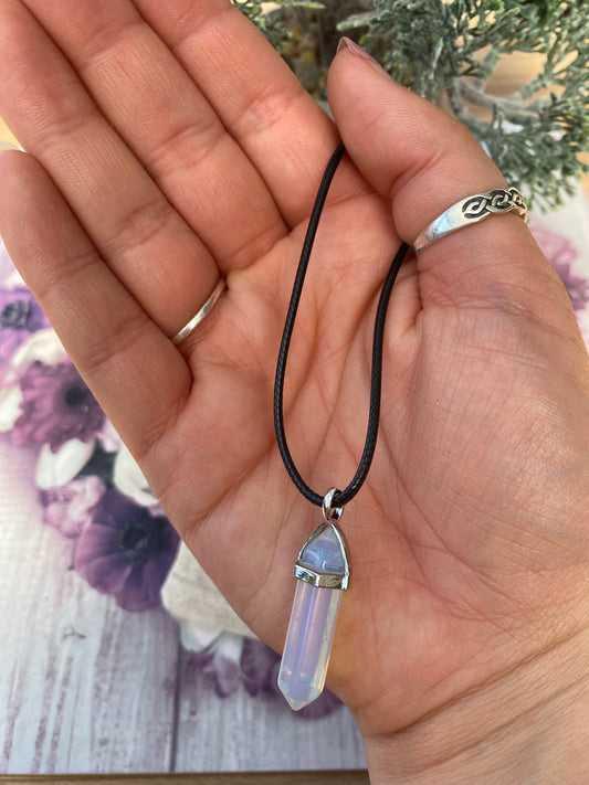 Opalite Point Pendant Necklace