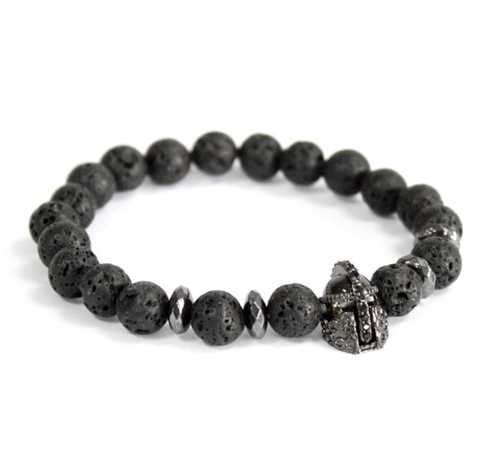 Lava Stone Knight’s Helmet Bracelet