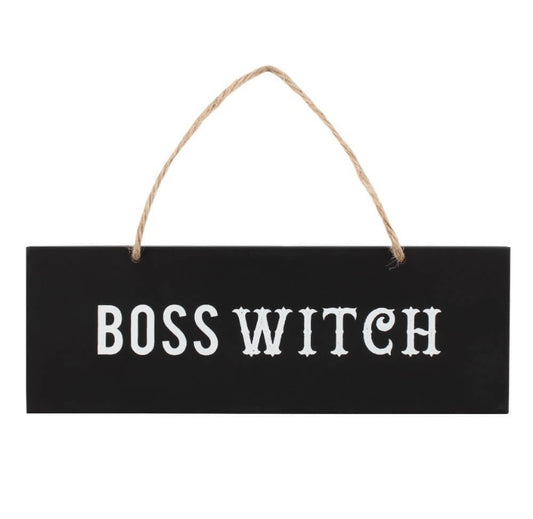 Boss Witch Hanging Wall Sign