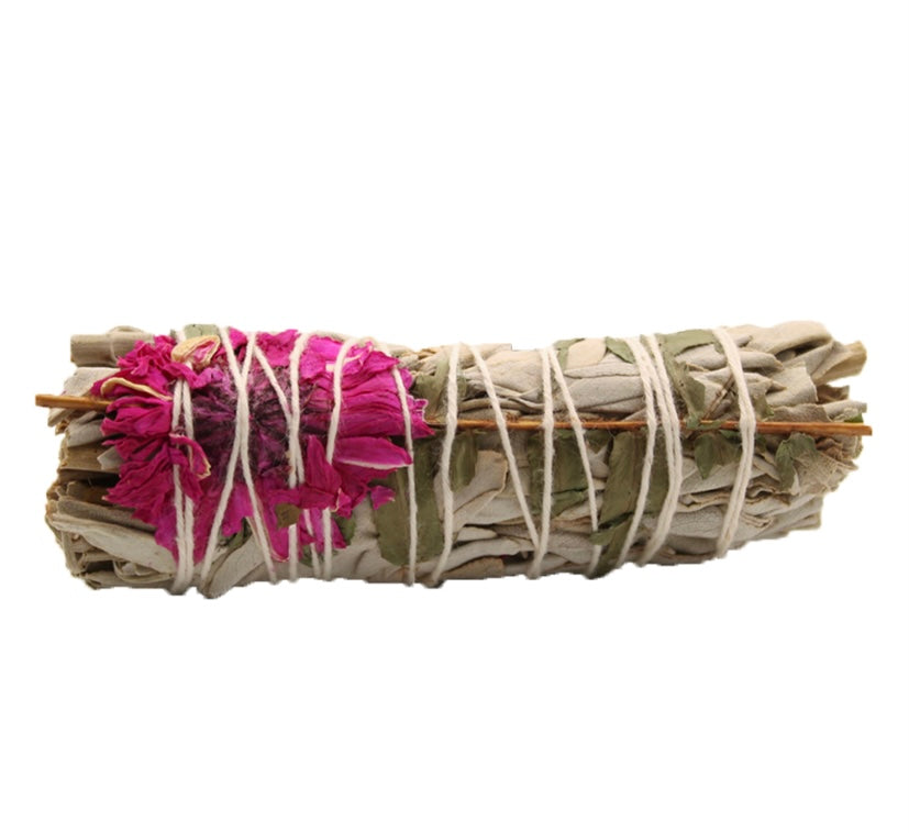 White Sage and Dahlia Smudge Stick 10cm