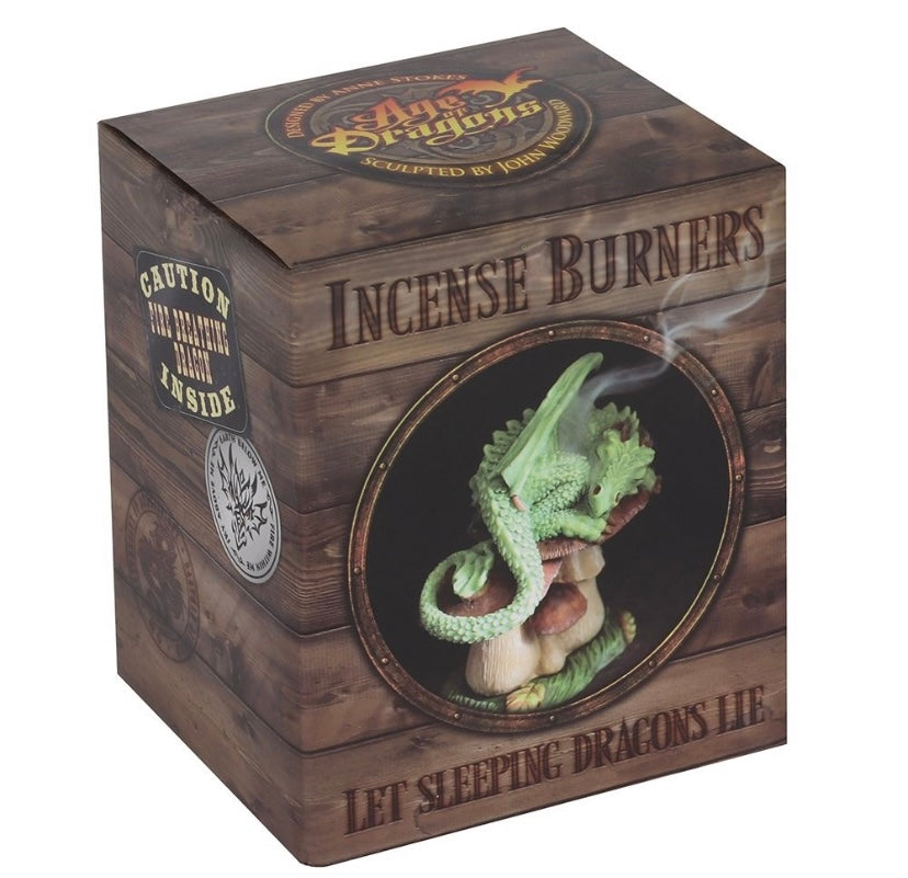 Green Dragon Incense Cone Burner by Anne Stokes