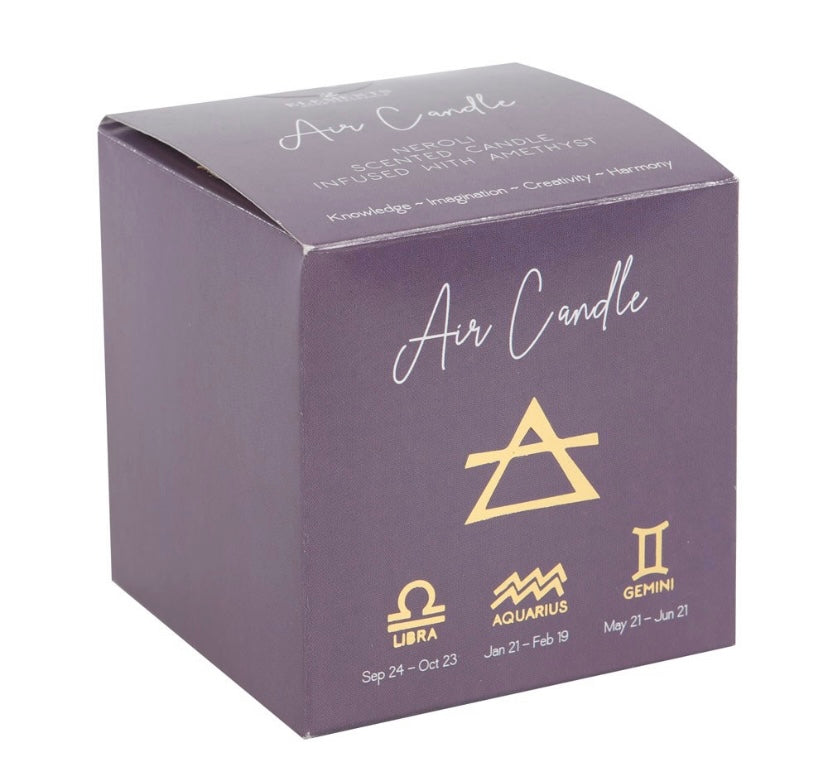 Air Element Neroli Scented Crystal Candle with Amethyst