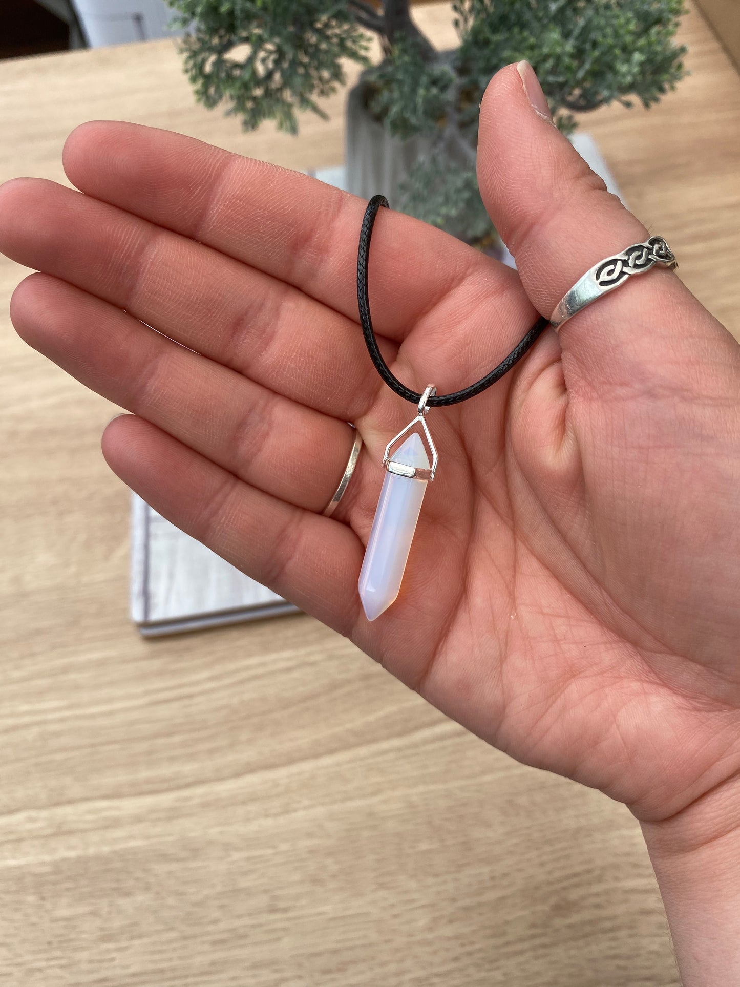 Opalite Point Pendant Necklace