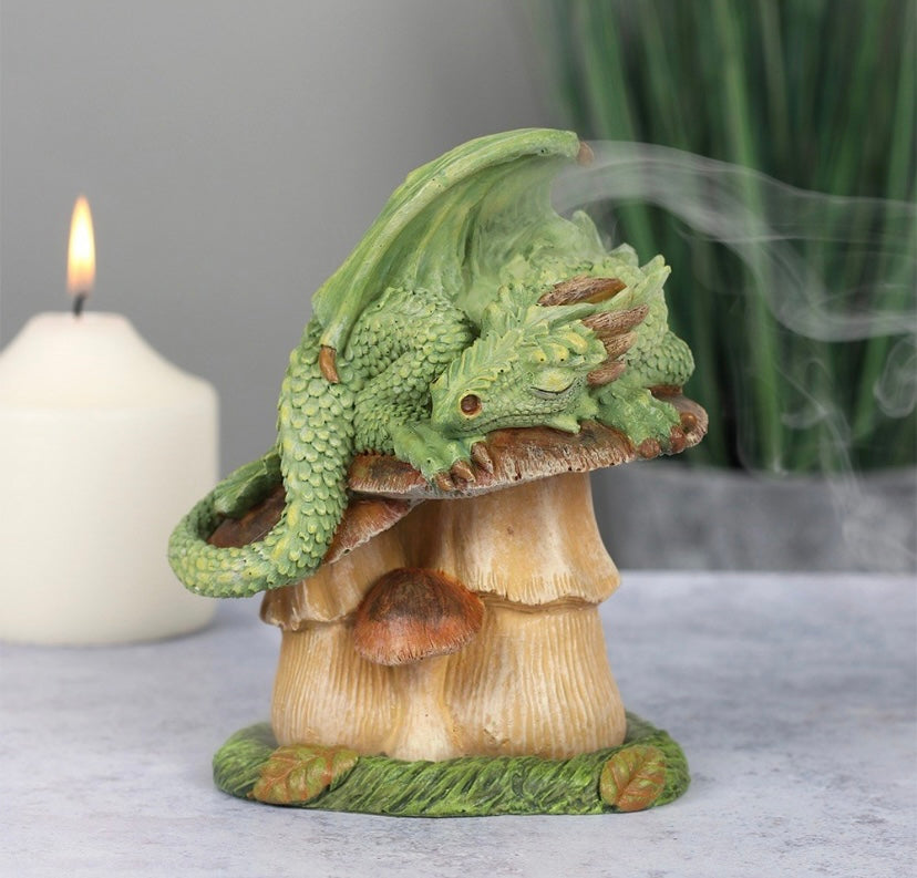 Green Dragon Incense Cone Burner by Anne Stokes