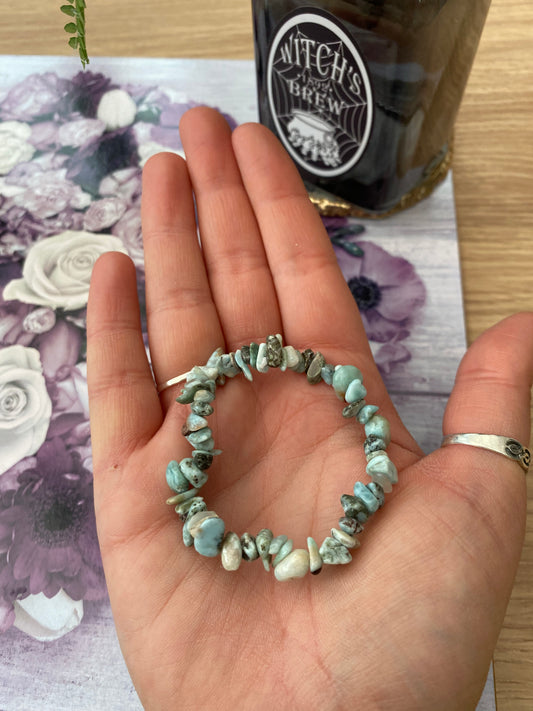 Larimar Crystal Chip Bracelet