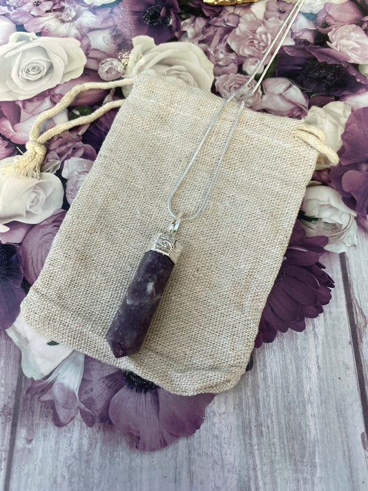 Lepidolite Point Pendant Necklace