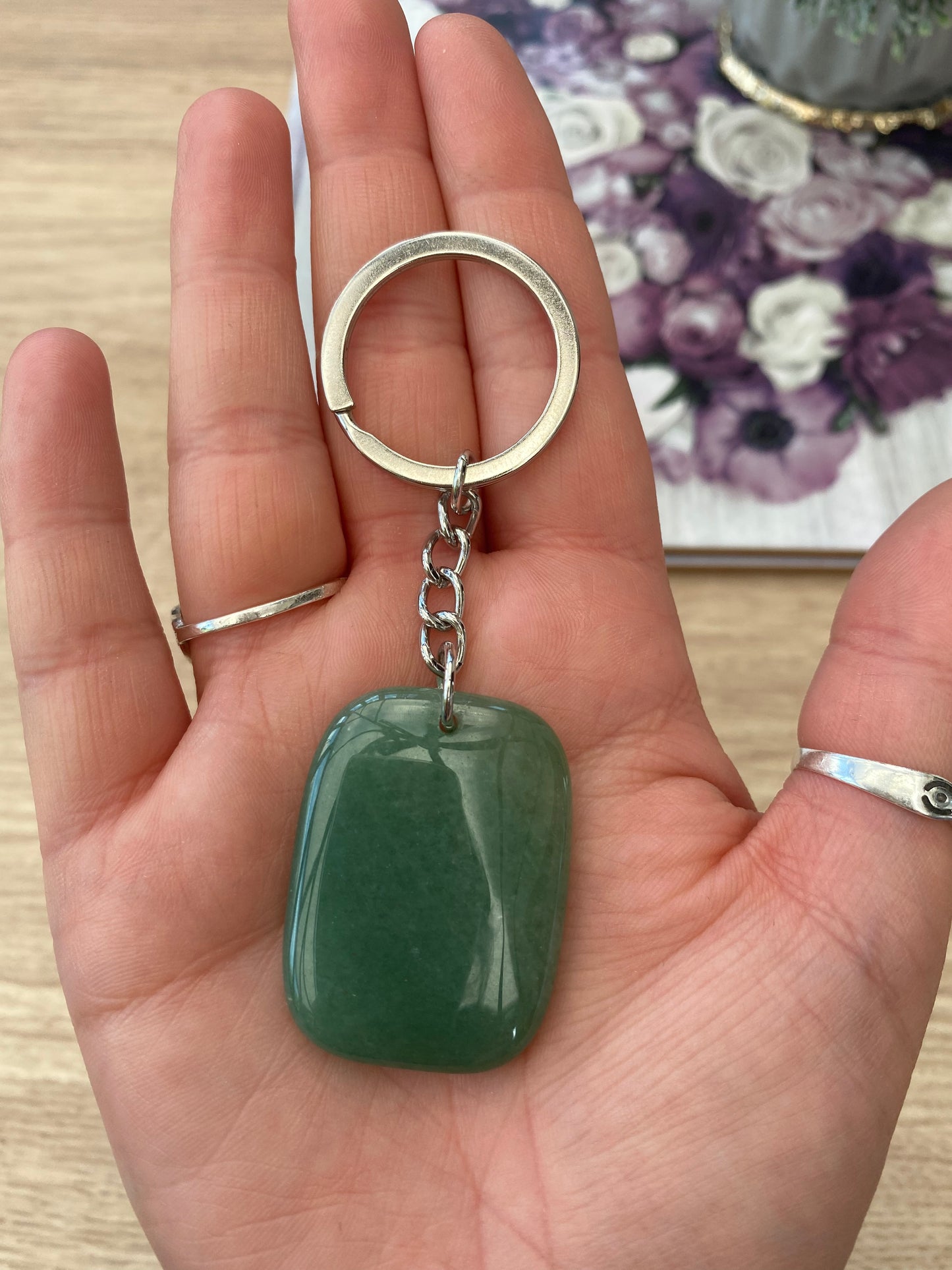 Green Aventurine Crystal Keyring