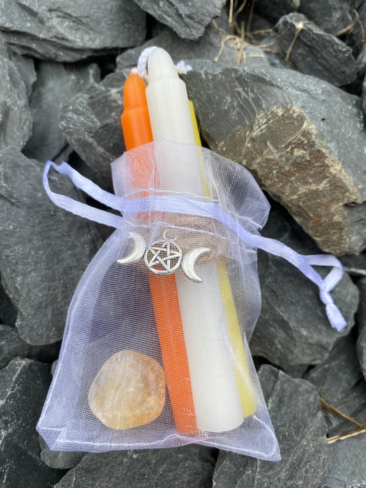 Spell Candle and Crystal Gift Pouch