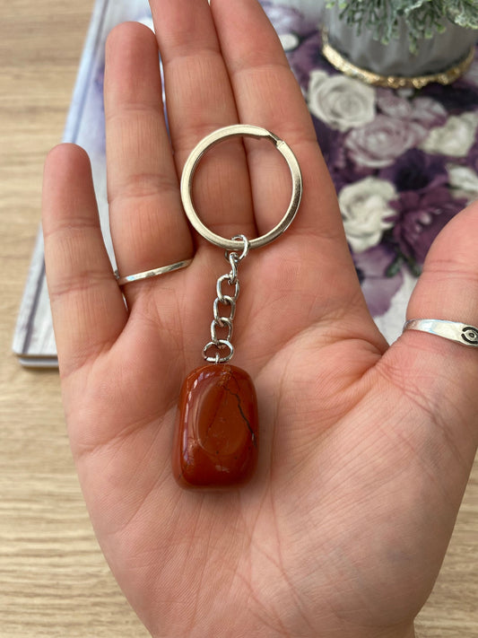 Red Jasper Tumblestone Keyring