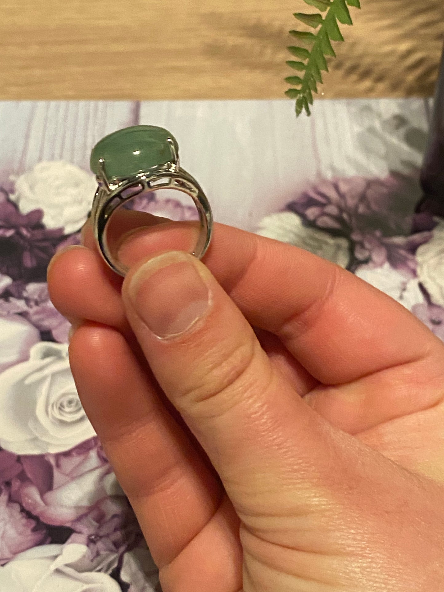 Green Aventurine Adjustable Crystal Ring