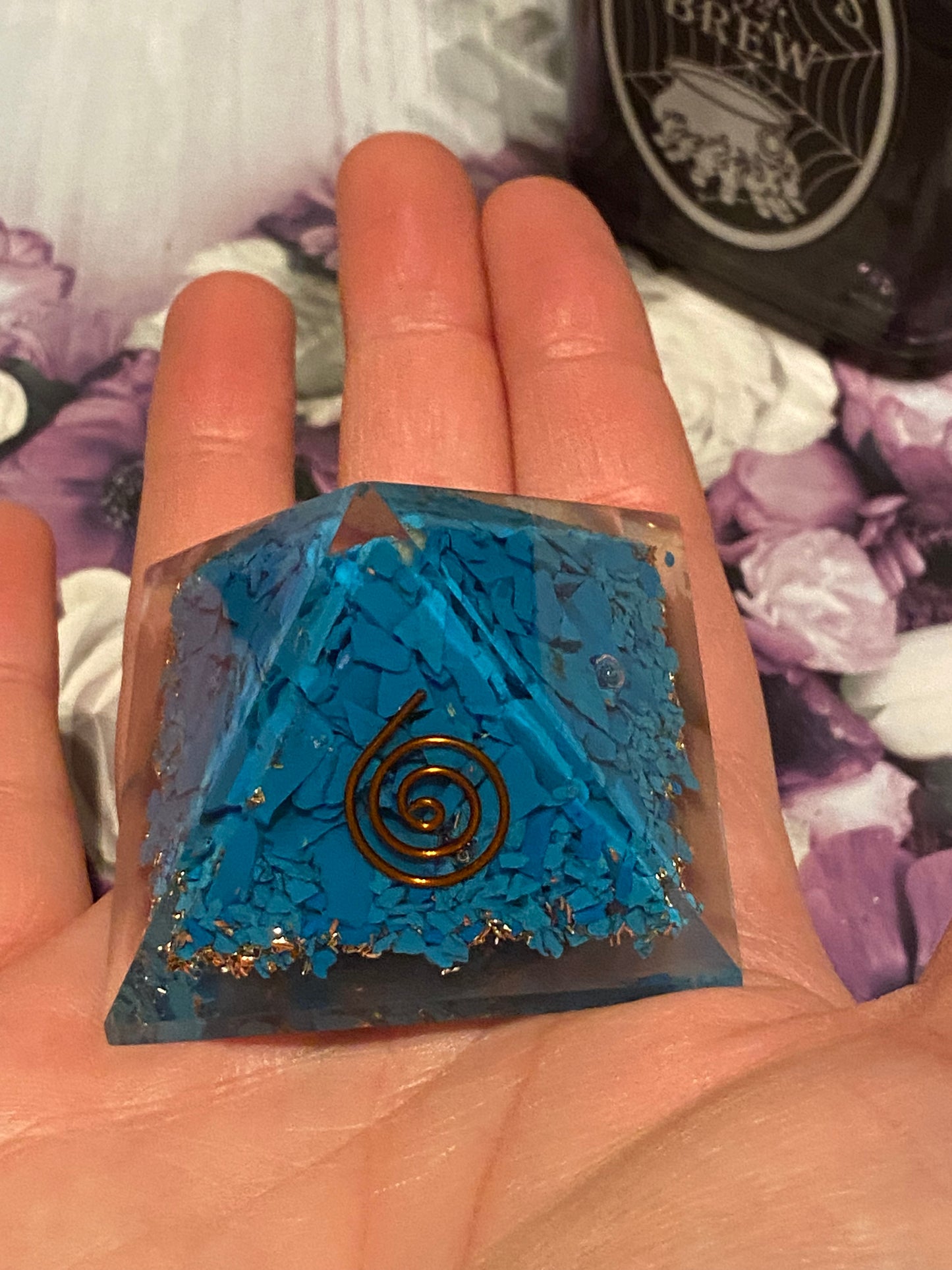 Turquoise Orgonite Pyramid