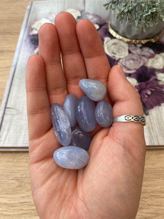 Blue Chalcedony Tumblestone