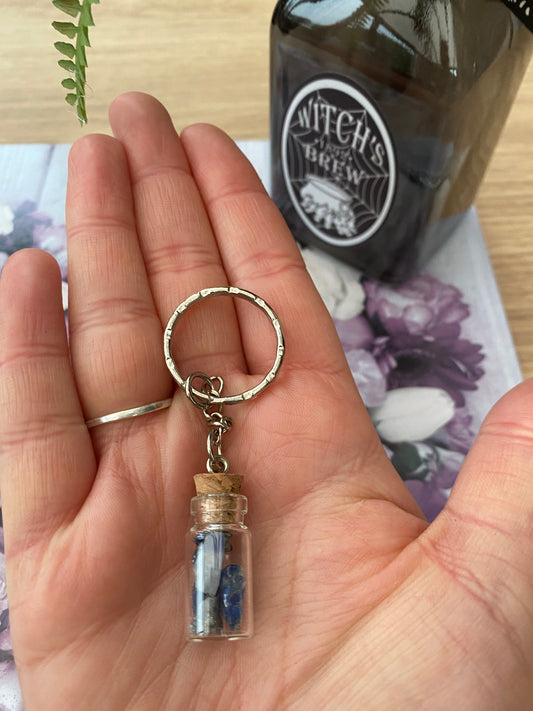 Sodalite Crystal Jar Keyring