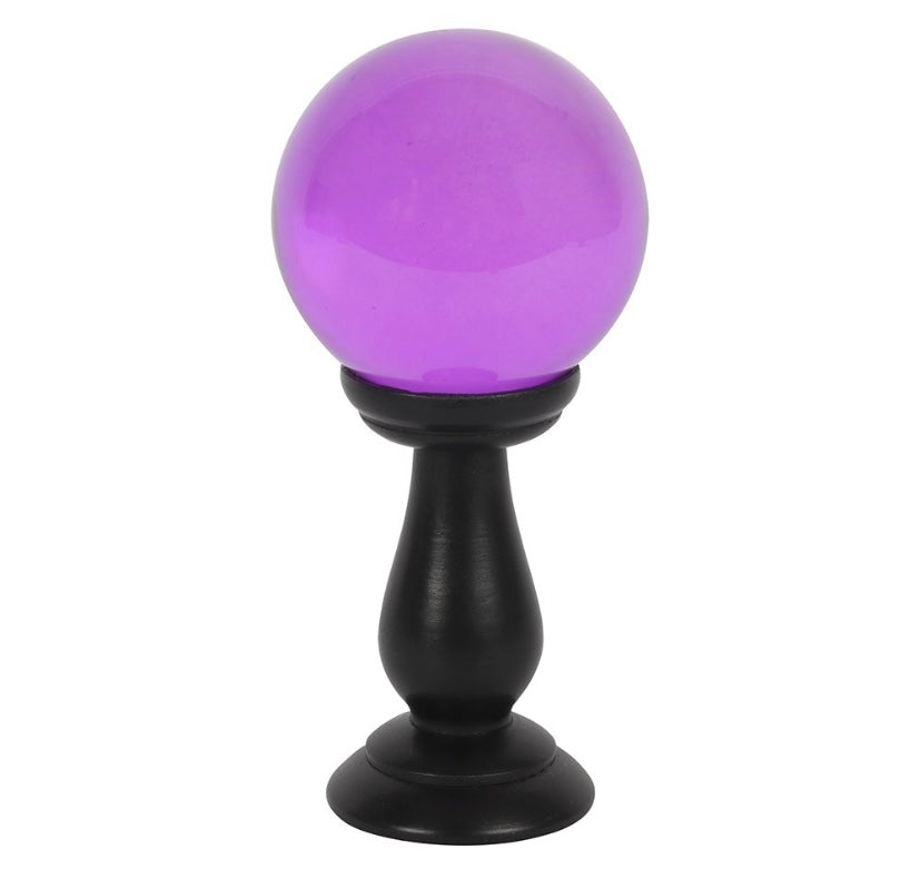 Small Purple Crystal Ball on Stand