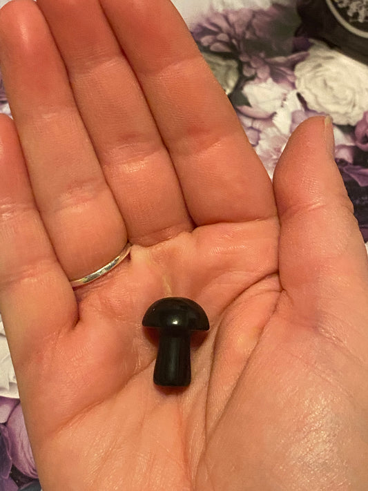 Black Obsidian Crystal Mushroom