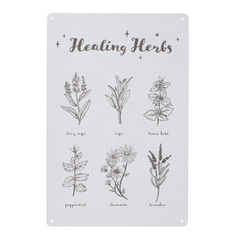 Healing Herbs Metal Sign