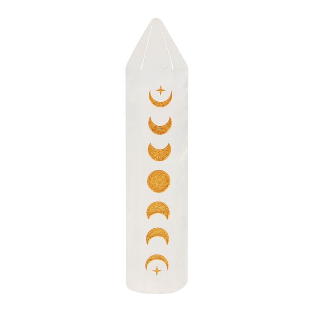 Clear Quartz Moon Phase Crystal Point